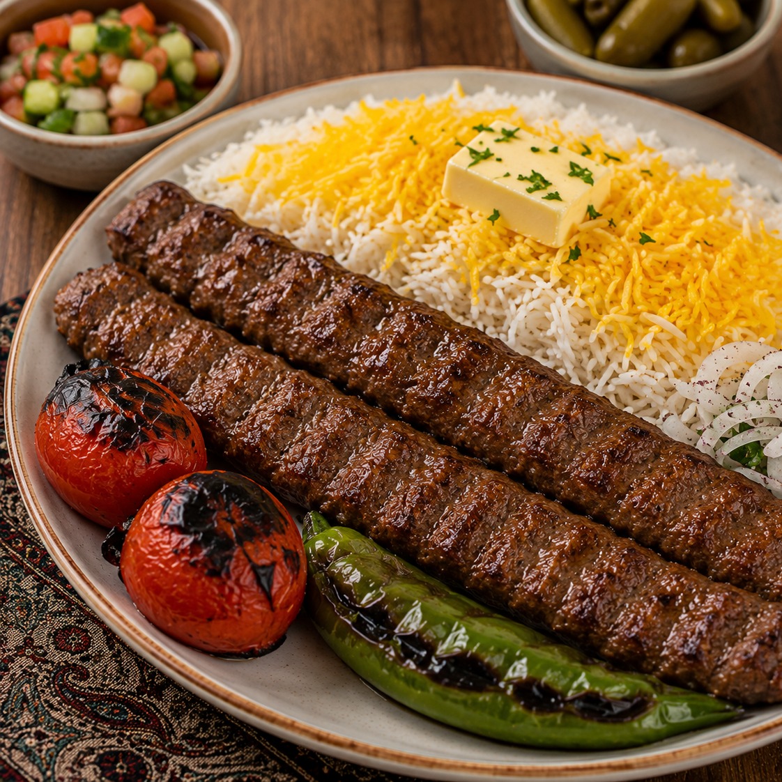 چلوکباب کوبیده